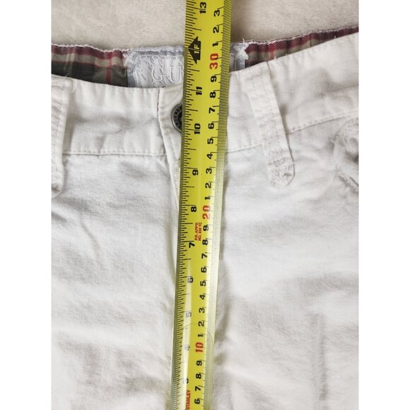 Guess USA Men's Size W31x12 Distressed Baggy Fit Linen/Cotton Cargo Shorts White - Picture 14 of 16